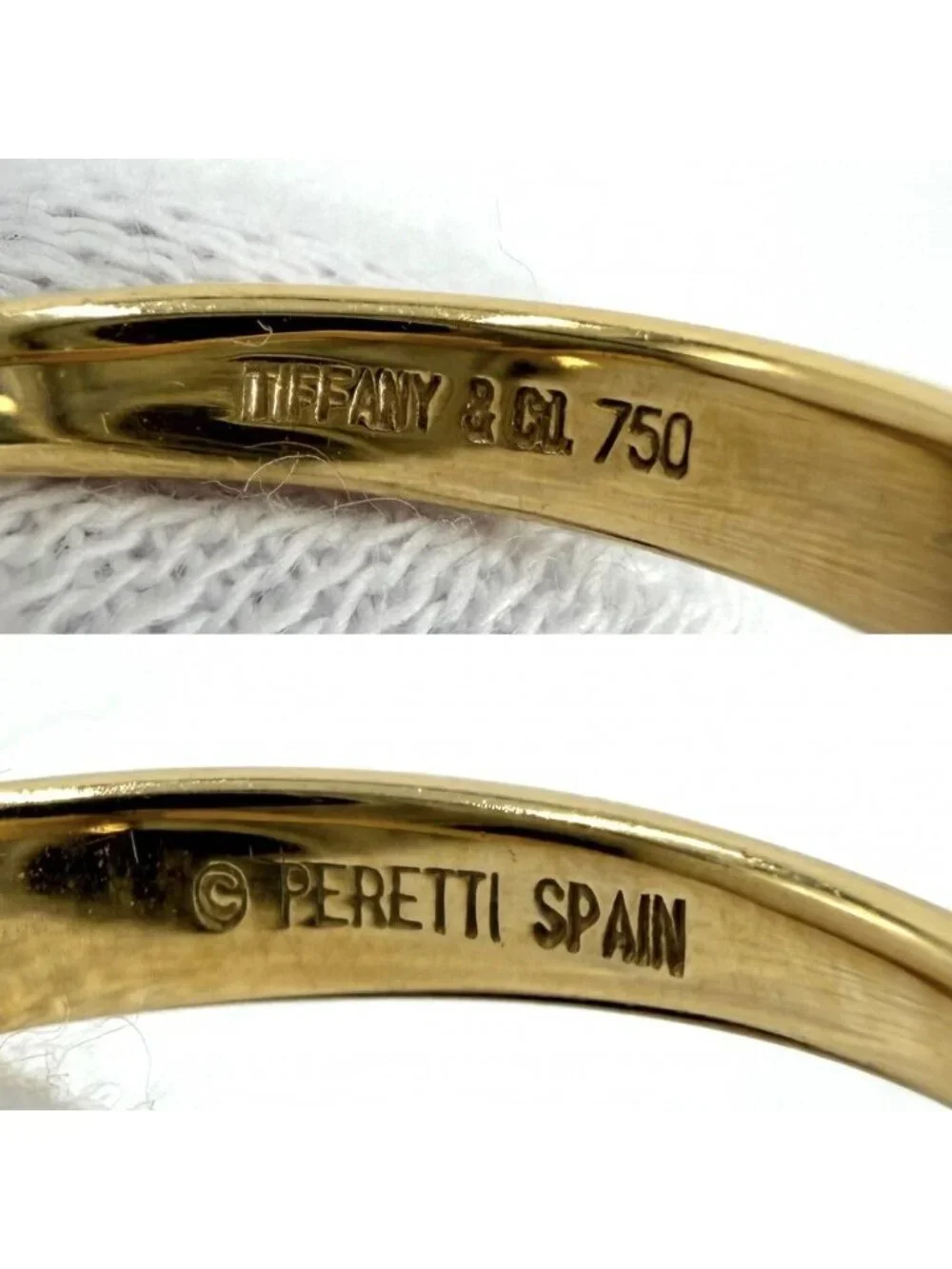 Tiffany & Co Ring Bean Accessory 18K Yellow Gold Diamond Vintage